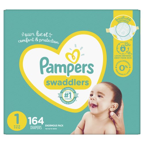 Pampers Swaddlers Newborn Diapers Size 1 164 Count