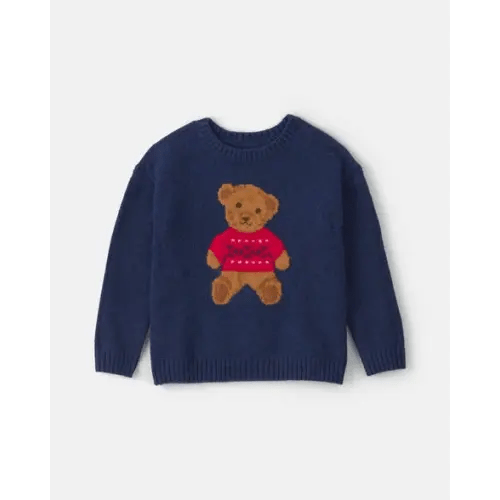 Toddler Boy Bear Sweater - Navy Blue - OshKosh B'gosh | Carter's