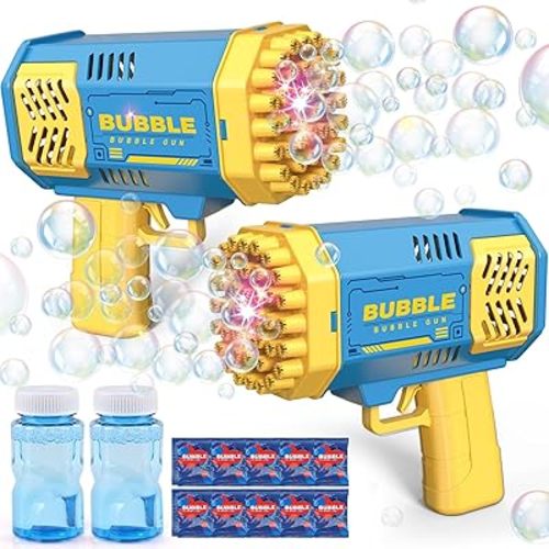 JONEG Toys for 3-8 Year Old Boys Girls: 2 Pack Bubble Machine for Kids with Bubble Solution, Gifts for 3 4 5 6 7 8 Years Old Boy Birthday Toy for Kid Toddlers Ages 4-6 Outdoor Wedding Bubbles Wands