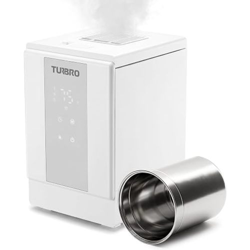 TURBRO 4L Stainless Steel Warm Mist Humidifier, 500mL/h Steam Vaporizer