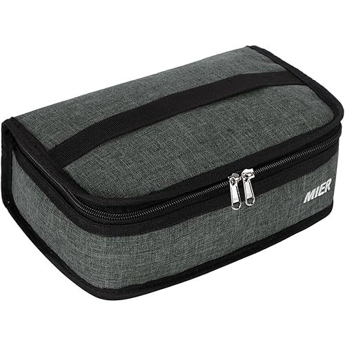 MIER Portable Thermal Insulated Cooler Bag Mini Lunch Bag for Kids, Grey