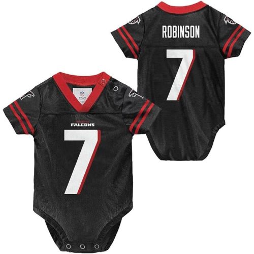 Bijan Robinson Atlanta Falcons Black #7 NFL Newborn Infants Team Color Home Creeper Bodysuit Player Jersey