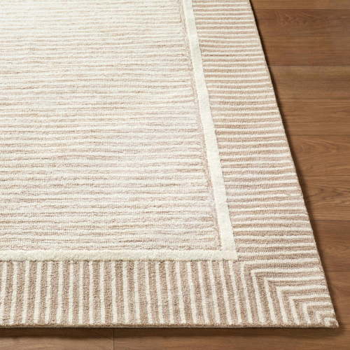 Hauteloom Hiroto Wool Living Room, Bedroom Area Rug - Traditional, Transitional - Taupe, Ivory, Sandstone - 5' x 7'6"