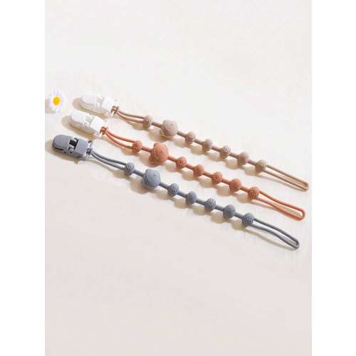 3pcs Baby Bear Design Anti-Lost Hanging Strap, Silicone Leash Clip Suitable For Bottles, Pacifiers, Teethers, Toys, Portable Baby Anti-Drop Chain | SHEIN USA