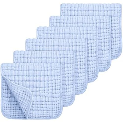 Looxii Muslin Baby Burp Cloths, Absorbent Brup Rags 6 Pack Set for Baby