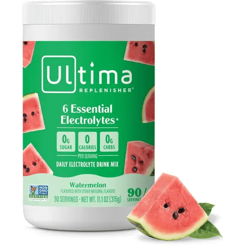 Ultima Replenisher Daily Electrolyte Powder Drink Mix – Sugar Free – Watermelon, 90 Servings – Hydration Powder with 6 Key Electrolytes and Trace Minerals – Keto Friendly, Vegan, Non-GMO