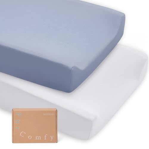 Supersoft Diaper Changing Pad Covers, 2-Pack Premium Bamboo Viscose Change Table Pad Covers for Baby Girls and Boys, Hypoallergenic Stretchy Changing Table Cover Sheets
