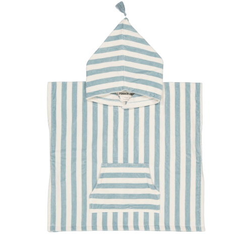 Striped Towel Poncho - Blue Cloud