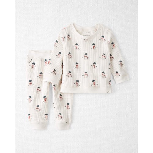 Baby 2-Piece Organic Cotton Waffle Knit Set in Snowman Print - Little Planet | Carter's