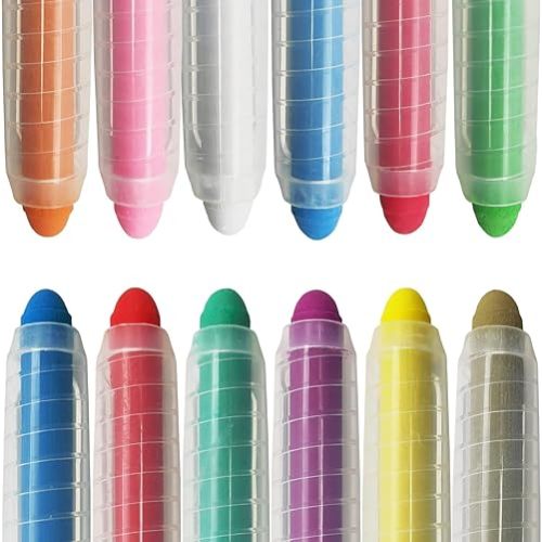 Non-toxic Dustless Chalk for Kids, Colored Chalk With Holder The Best Art Tool for Blackboard Kids Children Drawing Writing,12PCS