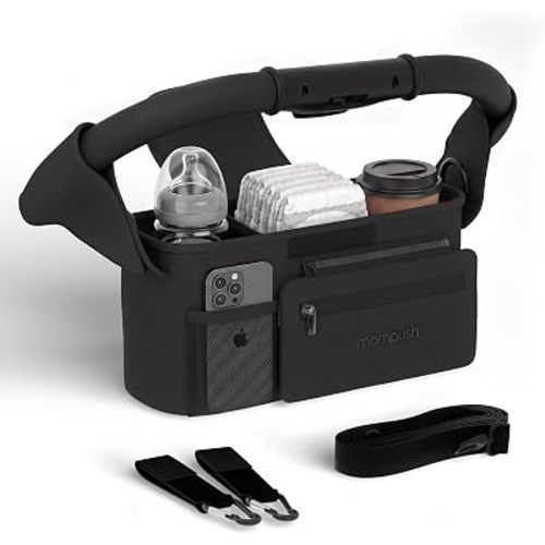 Mompush Universal Stroller Organizer with Insulated Cup Holder