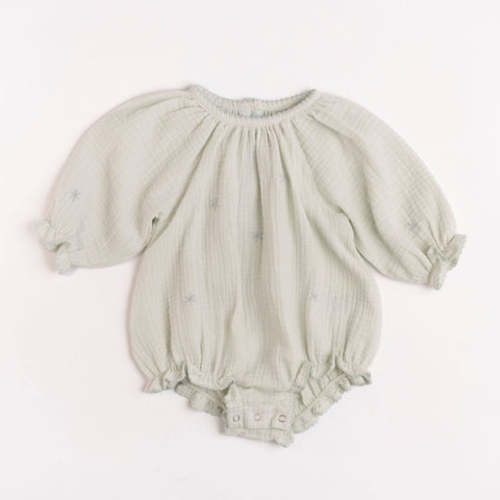 Gauze Romper in Embroidered Stars