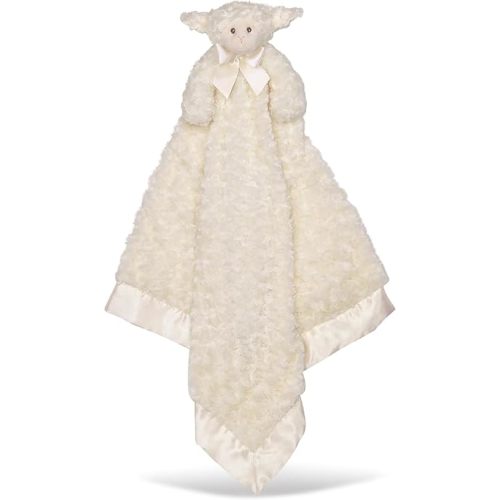 Bearington Baby Lamby Cuddle Me Sleeper, Cream Lamb Large Size Security Blanket, 28.5" x 28.5"