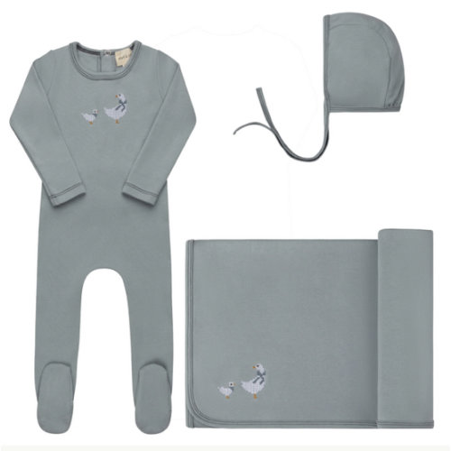 Baby Boy Layette Set – Blue – Cross Stitch Duckling