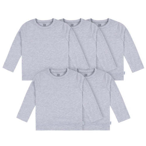 5-Pack Baby & Toddler Heather Gray Long Sleeve Tees