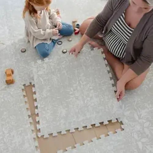 Little Landings Baby Play Mat for Floor - Eden (6x6ft) - Premium EVA Foam Play Mat for Babies & Toddlers (Ages 0-5+) - Non-Toxic Playmat for Tummy Time, Crawling & Playroom - Stylish & Comfortable