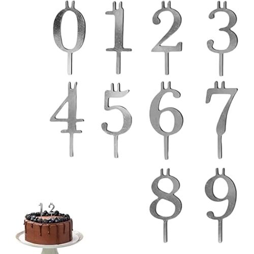 Reusable Number Birthday Candle Holder Set - Adjustable Candles Stand Digital Cake Toppers for Party Decorations & Accessories (1 Sets)