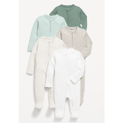 2-Way-Zip Sleep & Play Footed One-Piece 5-Pack for Baby 3-6 months