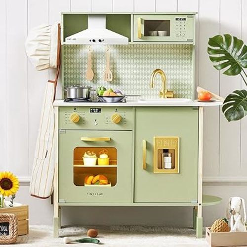 Tiny Land Play Kitchen for Kids – Real Lights, Sounds & Adjustable Height