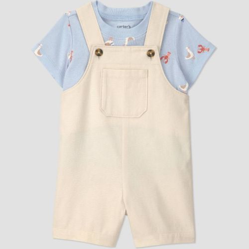 Carter's Just One You® Baby Boys' Seagull T-Shirt and Shortalls Set - Ivory 9M