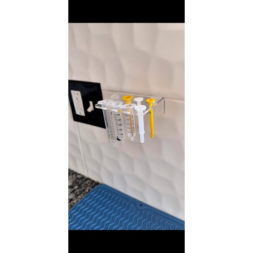Baby Medicine Organizer – Oral Syringe Holder for Infant & Toddler Medicine – Acrylic Wall Shelf for Syringe Storage