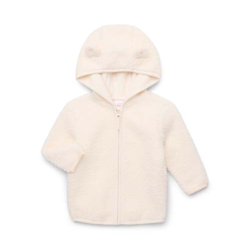 Wonder Nation Baby and Toddler Teddy Fleece Jacket with Hood, Sizes 12M