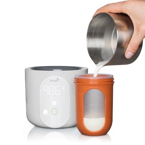 Boon Tempro Direct Heat Breastmilk Warmer - Retains Nutrients in Baby Formula and Breastmilk - Quick Liquid Warmer with Real Time Temp Reading - Breastfeeding Essentials