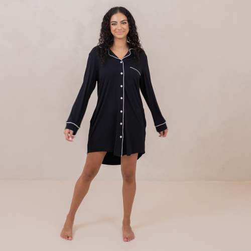 Long Sleeve Women’s Nightshirt in Midnight