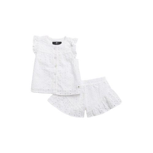 Ruffle Detail Co-Ord Top & Shorts Set