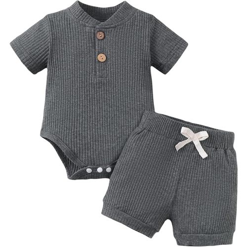 Jecson Newborn Boy Clothes Baby Boy Outfits Set Baby Boy Summer Clothes Soft Cotton Short Sleeve Top and Shorts for 0-18M