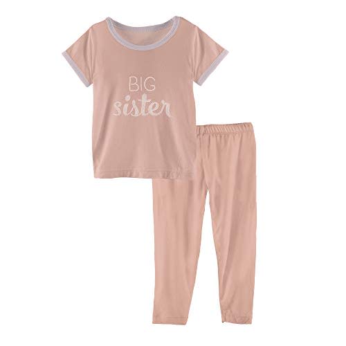 KicKee Pants Pajamas for Siblings, Big Brother & Big Sister Applique, Two-Piece Set, Zip Coverall, Baby and Kids
