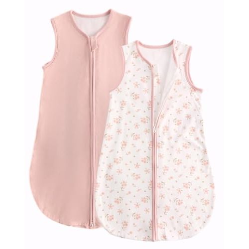 JiAmy Baby Sleeping Bag Cotton Sleep Sack 2 Pack, Unisex Baby Wearable Blanket for Newborn & Infant 0-24 Months