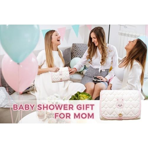 NEEEZE Baby Multi-Functional Waterproof Baby Diaper Changing Mat - Diaper Bag Essential Items - Travel Changing pad (Rabbit)