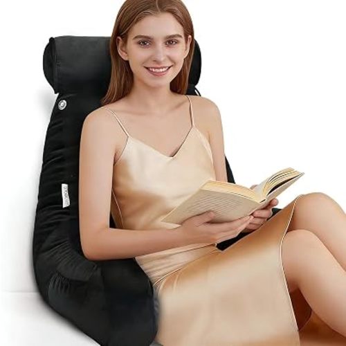 Reading Pillow for Adults Sitting‑Up in Bed, Backrest with Arms