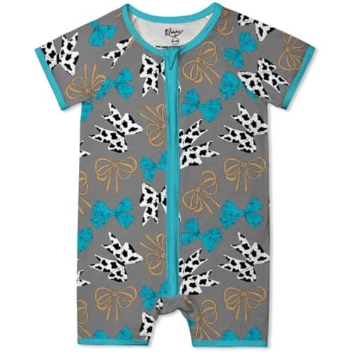 Weiwei Unisex Baby Boys & Girls Romper Short Sleeve Infant Sleepers Romper Soft Viscose from Bamboo Pajamas Toddler 0-24M