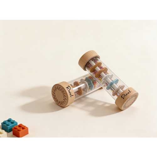 Personalized Wooden Rainmaker Toy | Engraved Name Baby Rattle, Montessori Sensory Learning Gift