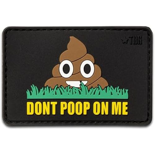 Tactical Baby Gear PVC Morale Patch – Hook-and-Loop Backing for Backpacks, Diaper Bags, EDC & Tactical Gear (Don't Poop On Me PVC - Black)