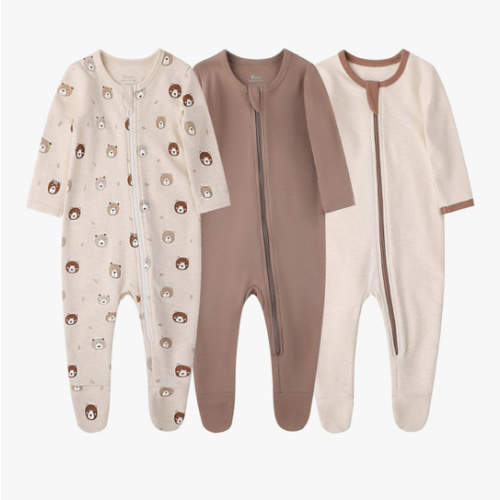 O2 BABY Baby Boys Girls Organic Cotton Zip-Front Sleeper Pajamas, Footed Sleep 'n Play