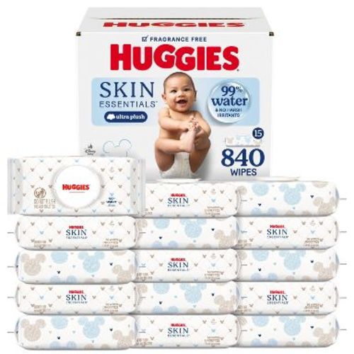 Huggies Skin Essentials Baby Wipes - 840ct -15pk: Diaper Area, Unscented
