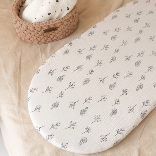 100% Muslin Cotton Fitted Sheets for Anzy Home Moses Baskets