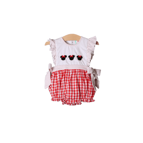 French Knot Mouse Red Gingham Bubble