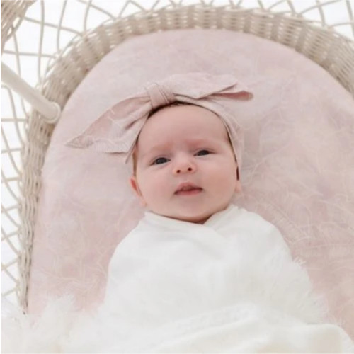Fitted Jersey Cotton Bassinet Sheet/Change Table Cover | Pink Palm