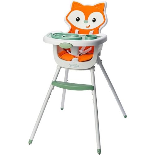 Infantino Grow-with-Me 4-in-1 Convertible High Chair, Fox-Theme, Space-Saving Design, Booster and Toddler Chair for Infants & Toddlers 3M-36M