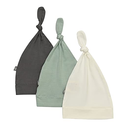 KYTE BABY Rayon Made from Bamboo Baby Beanie Hats - Super Soft Knotted Caps Available in Pattern and Solid Colors - 3 Pack