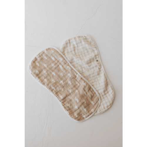 Golden Grid  | Burp Cloth
