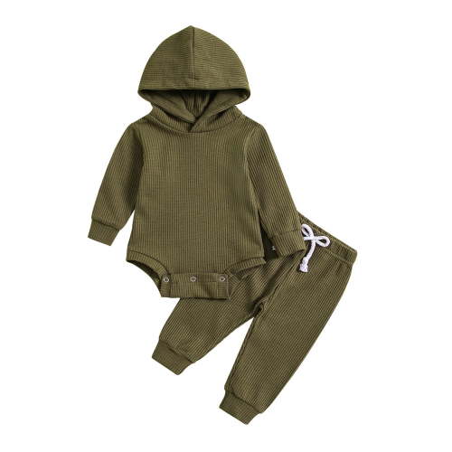 zbxnLI Newborn Baby Boy Clothes Fall Winter Outfits Infant Long Sleeve Hooded Rompers Jogger Pants Sets