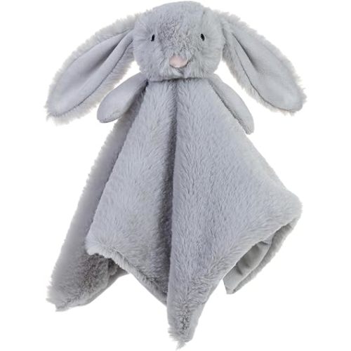 Apricot Lamb Stuffed Animals Gray Bunny Rabbit Security Blanket Infant Nursery Character Blanket Luxury Snuggler Plush Baby Lovey(Grey Bunny)