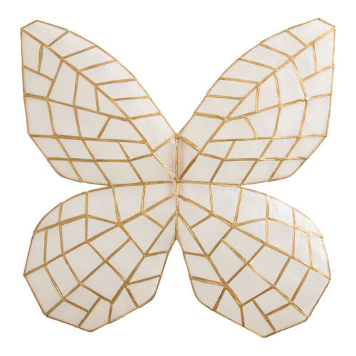 Capiz Shell and Gold Metal Butterfly Wall Decor