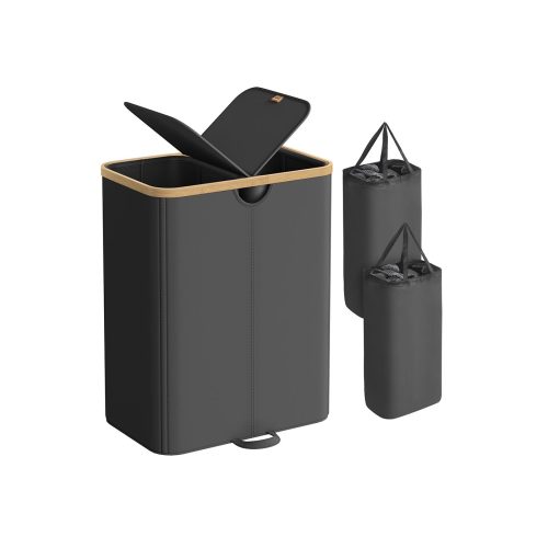 SONGMICS Laundry hamper with dual compartments and removable liner