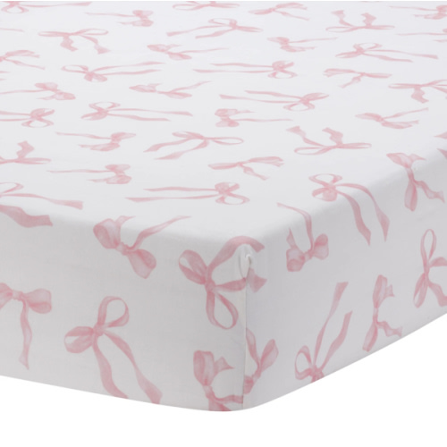 Coquette Floral Bows Fitted Crib Sheet